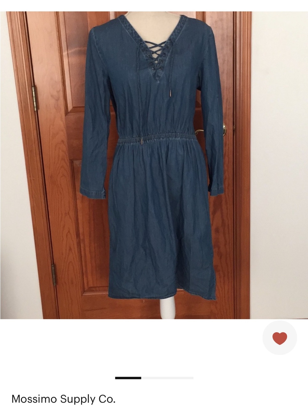 Mossimo Supply Co. Denim-Blue Lace-Up Waist Dress